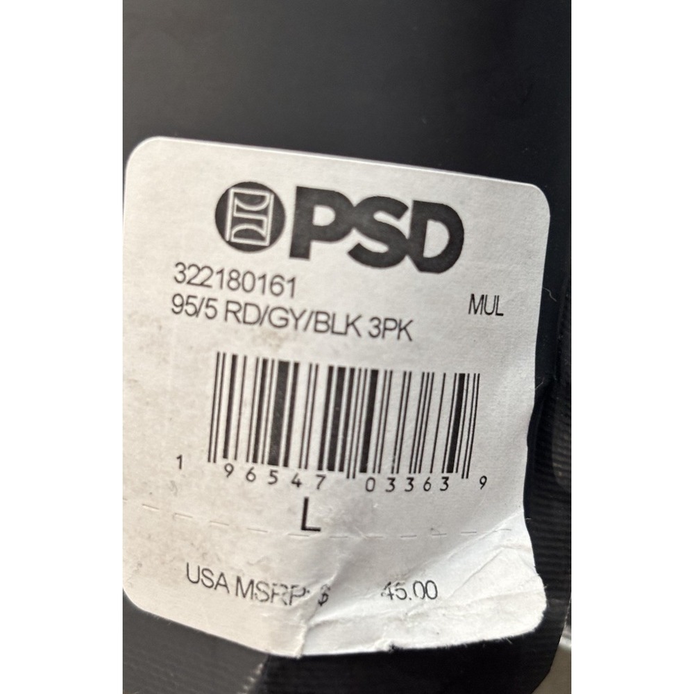 PSD 3 Pack Premium Boxer Briefs Core Men's Large Red,Grey,Black NIB NEW - Picture 5 of 6